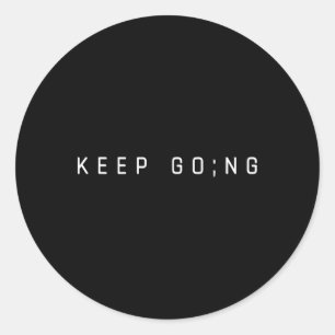 Behalt Semicolon Mental Health Awareness Runder Aufkleber