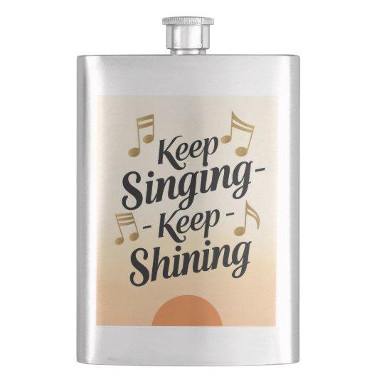 Behalt Singing Behalte Shining Flachmann (Vorderseite)