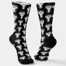 Behalt Skateboarding Design auf schwarzen Socken