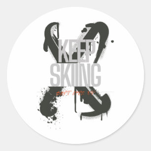 Behalt Skiing Runder Aufkleber