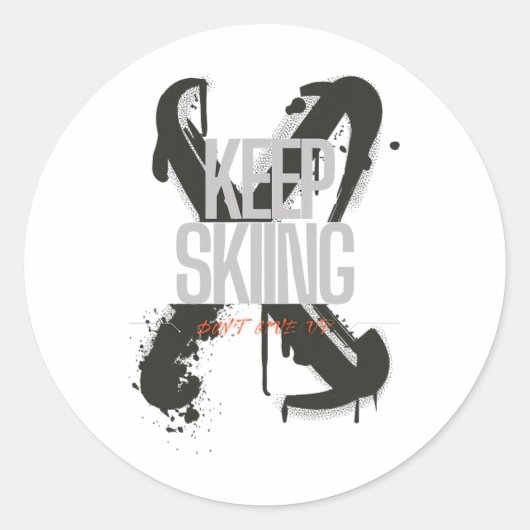Behalt Skiing Runder Aufkleber (Vorderseite)
