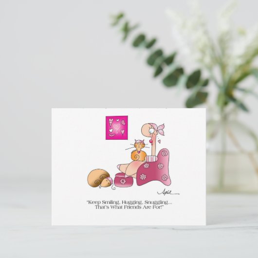 BEHALT SMILING Brustkrebs Postkarte (Stehend Vorderseite)