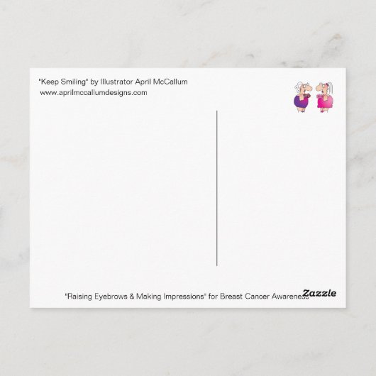 BEHALT SMILING Brustkrebs Postkarte (Rückseite)