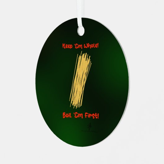 Behalt Spaghetti ganz. Erholung. Weihnachtsrunde Ornament Aus Metall (Vorderseite links)