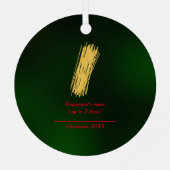 Behalt Spaghetti ganz. Erholung. Weihnachtsrunde Ornament Aus Metall (Rückseite)