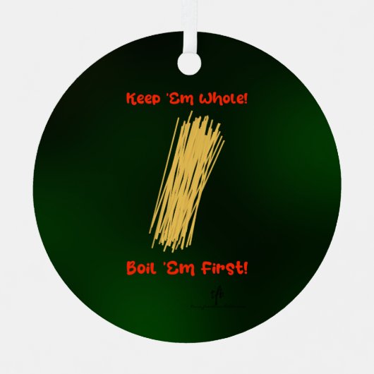 Behalt Spaghetti ganz. Erholung. Weihnachtsrunde Ornament Aus Metall (Vorderseite)