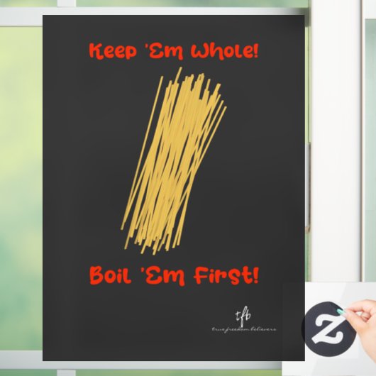 Behalt Spaghetti Ganzes und Erste-Fenster-Klammern Fensteraufkleber (Zuhause)