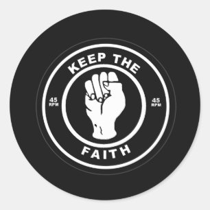 Behalt The Faith 45rpm Vinyl Runder Aufkleber