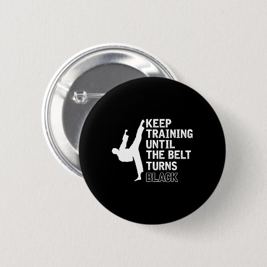 Behalt Training, bis der Gürtel sich schwarzer Fun Button (Vorne & Hinten)