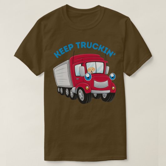 Behalt Truckin mit Hund für Erwachsene und Kinder T-Shirt (Design vorne)