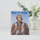 Behalt uns fliegen! Vintages afrikanisches WW2-Pil Postkarte (Stehend Vorderseite)