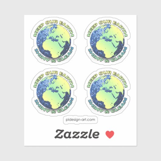 Behalt unsere Erde glänzend saubere Glitzern des E Aufkleber (Blatt)