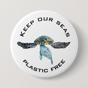 Behalt unsere glasfreie Aquarellschildkröte Button