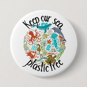 Behalt unseren Plastikwal Button (Vorderseite)