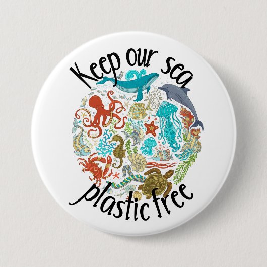 Behalt unseren Plastikwal Button (Vorderseite)