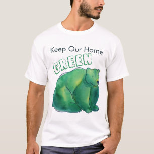 Behalt unseren Zuhause Green Niedlich Watercolor B T-Shirt