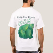 Behalt unseren Zuhause Green Niedlich Watercolor B T-Shirt (Rückseite)