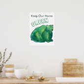 Behalt unseren Zuhause Green Round Bear Poster (Küche)