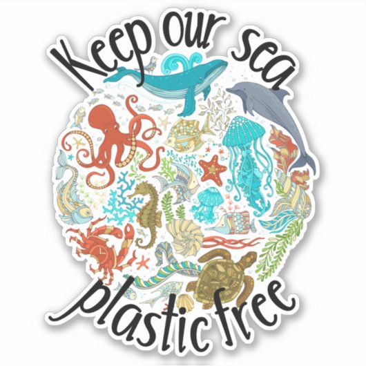 Behalt unserer Meereskunststoffschildkröte Aufkleber (Vorderseite)