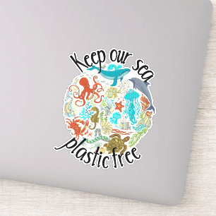Behalt unserer Meereskunststoffschildkröte Aufkleber