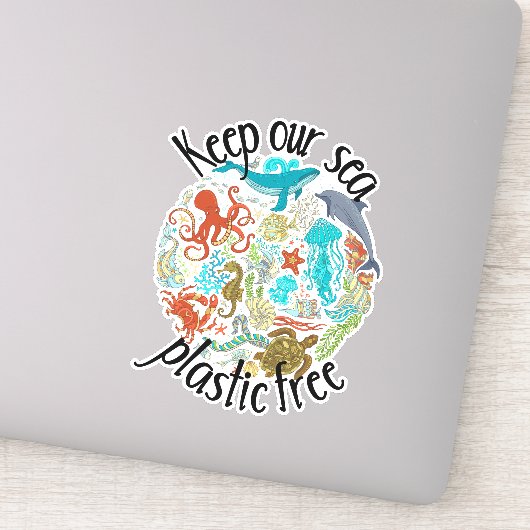 Behalt unserer Meereskunststoffschildkröte Aufkleber (Detail)