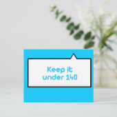 Behalt unter 140 Zeichen Postkarte (Stehend Vorderseite)