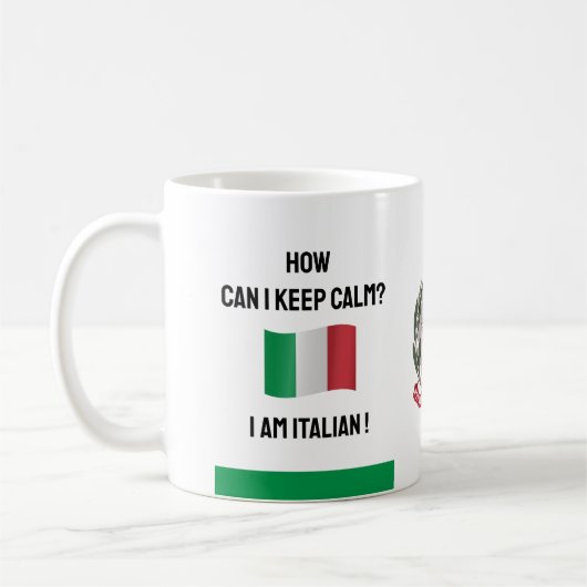 Behalt von Beruhigung Italien & Funny Text, italie Kaffeetasse (Links)