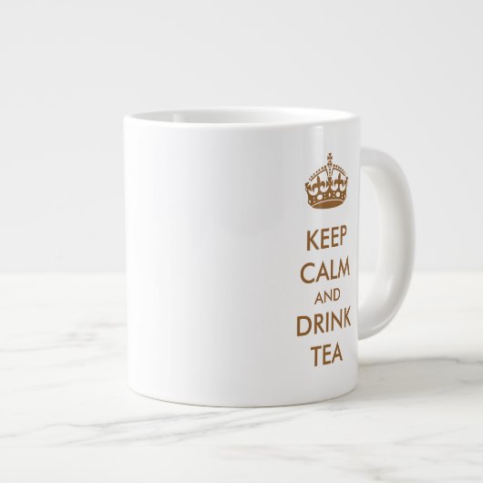 Behalt von "Calm and Drink Tea Brown Natural Kraft Jumbo-Tasse (Vorderseite Rechts)