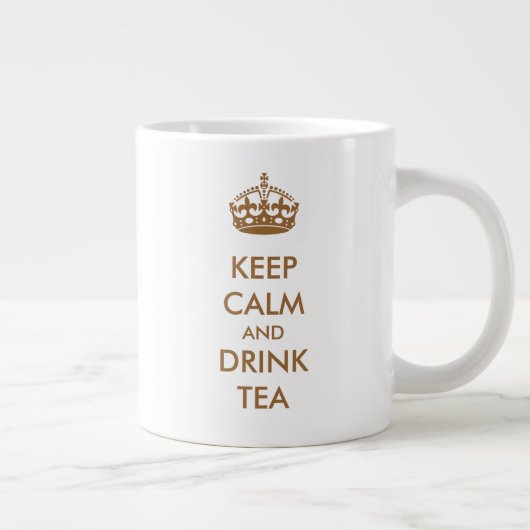 Behalt von "Calm and Drink Tea Brown Natural Kraft Jumbo-Tasse (Rechts)
