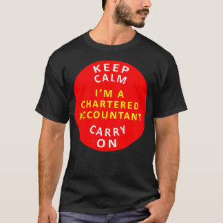 Behalt von Calm Carry auf den bestellten Buchhalte T-Shirt