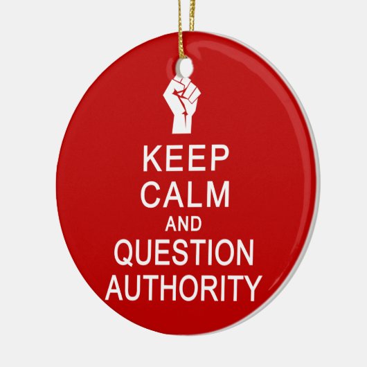 Behalt von Calm & Question Authority Ornament, per Keramikornament (Links)