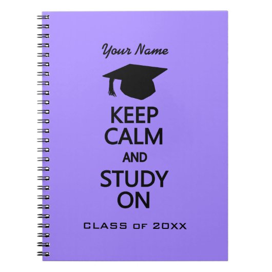 Behalt von Calm & Study On custom color notebook Notizblock (Vorderseite)