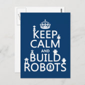 Behalt von Calm und Build Robots (in beliebiger Fa Postkarte (Vorne/Hinten)