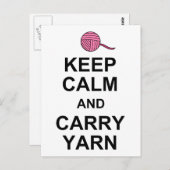 Behalt von Calm und Carry Yarn Postkarte (Vorne/Hinten)
