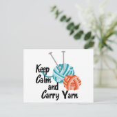 Behalt von Calm und Carry Yarn Postkarte (Stehend Vorderseite)
