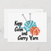 Behalt von Calm und Carry Yarn Postkarte (Vorne/Hinten)
