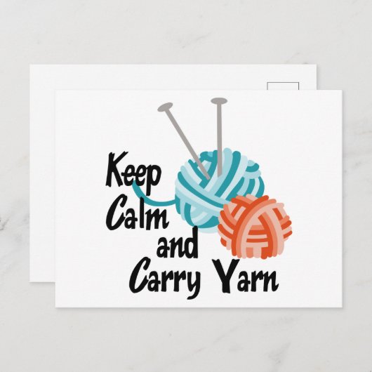 Behalt von Calm und Carry Yarn Postkarte (Vorne/Hinten)