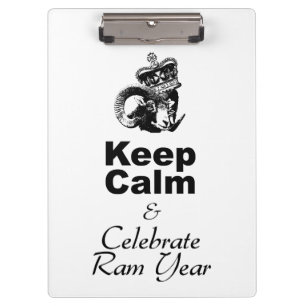 Behalt von Calm und Celebrate Ram year CpB Klemmbrett
