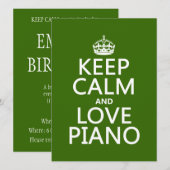 Behalt von Calm und Liebe Piano (beliebige Hinterg Einladung (Vorne/Hinten)