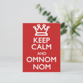 Behalt von Calm und OmNom Nom Postkarte (Stehend Vorderseite)