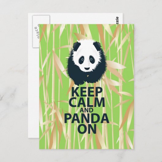 Behalt von Calm und Panda auf Original Design Prin Postkarte (Vorne/Hinten)