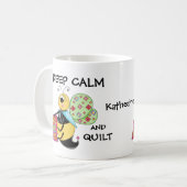 Behalt von Calm und Quilt Honey Bee Name Personali Kaffeetasse (Vorderseite Links)
