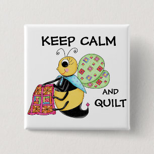 Behalt von Calm und Quilt Whimsy Honey Bee Art Button
