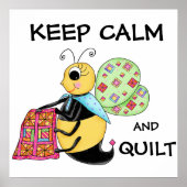 Behalt von Calm und Quilt Whimsy Honey Bee Art Poster (Vorne)