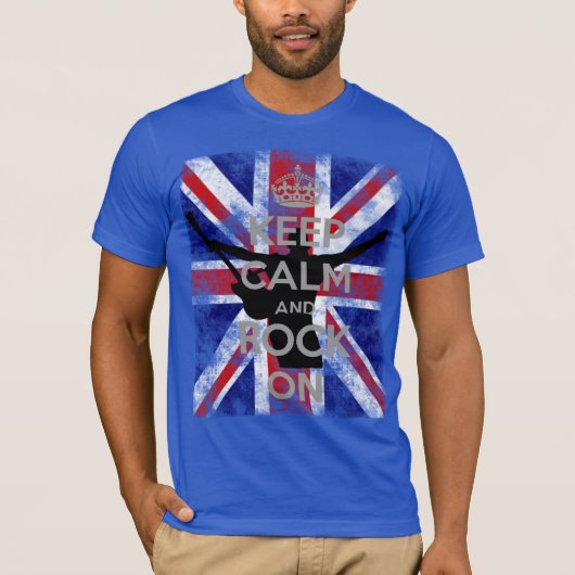 Behalt von Calm und Rock auf britischer Flagge T-Shirt (Vorderseite)