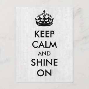Behalt von Calm und Shine auf White Kraft Paper Postkarte