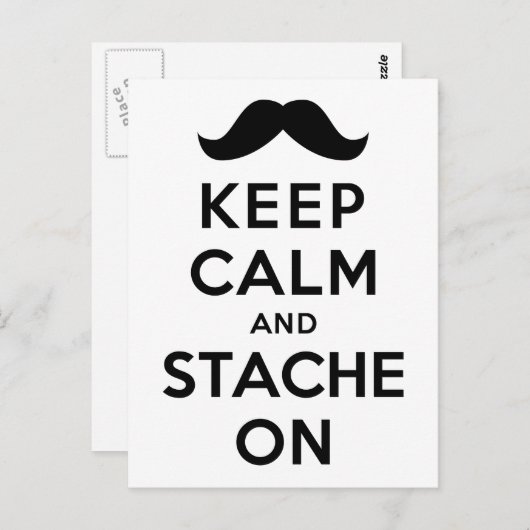 Behalt von Calm und Stache On Postkarte (Vorne/Hinten)