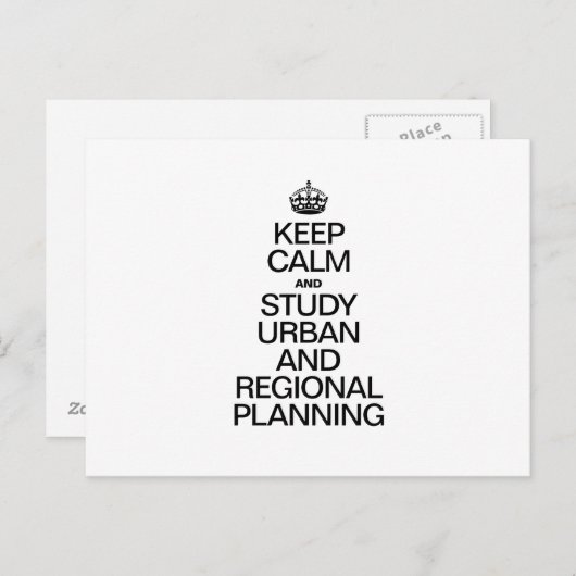 BEHALT VON CALM- UND STUDIENPLANUNG IN STÄDTEN UND POSTKARTE (Vorne/Hinten)