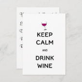 Behalt von Kalk und Wein Einladung (Vorne/Hinten)