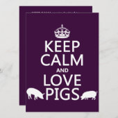 Behalt von Kälte und Liebe Schweine (alle Farben) Einladung (Vorne/Hinten)